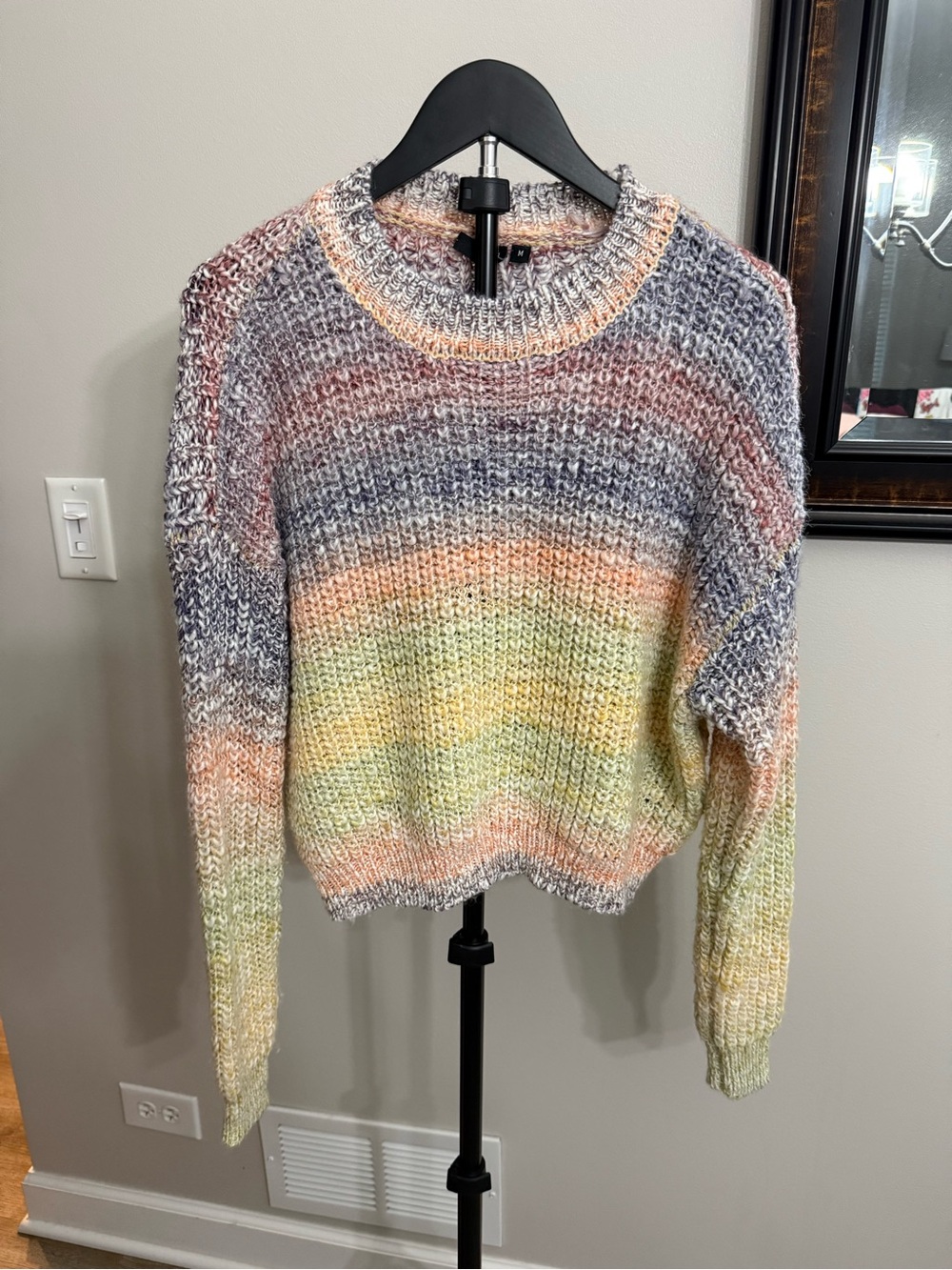 moon & madison Pastel Ombre Crewneck Sweater